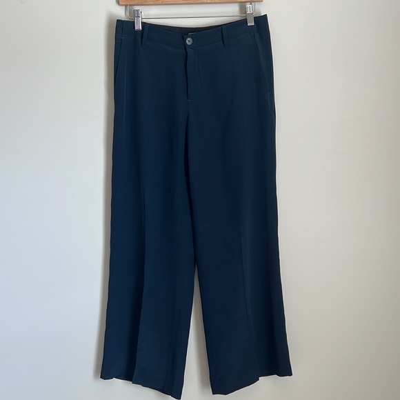 Vince Wide Leg 100% Silk Trouser Pleated Pants Size 2 or 27 - Picture 1 of 8